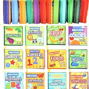 JOYIN 12Pcs Baby Bath Books Nontoxic Fabric Soft Early Education First Toys Gift